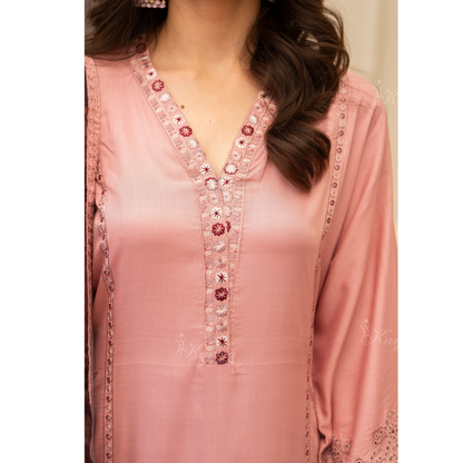 (TEA PINK) 3 Pc Ready to Wear Embroidered Printed Collection | Karma Collection | UMKC0806