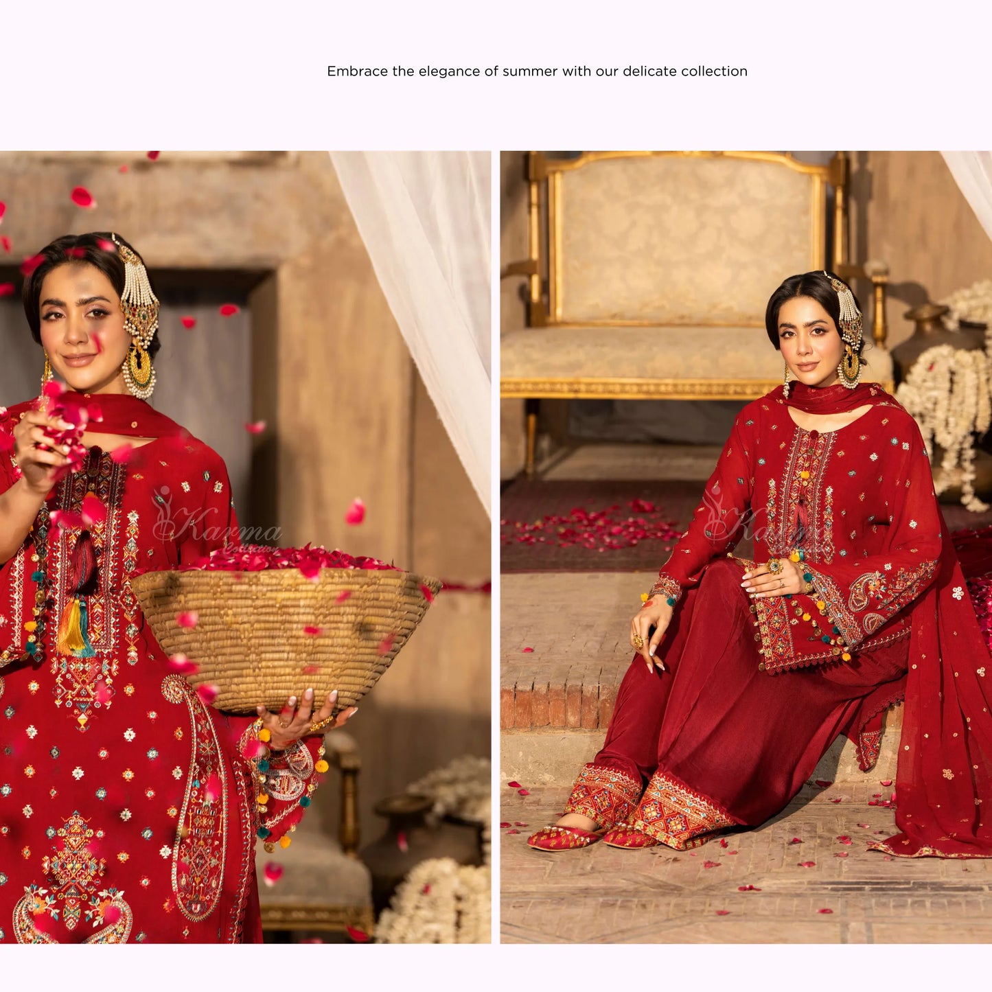 F-522 "Saj Dhaj" Embroidered Georgette Collection by Karma Collection