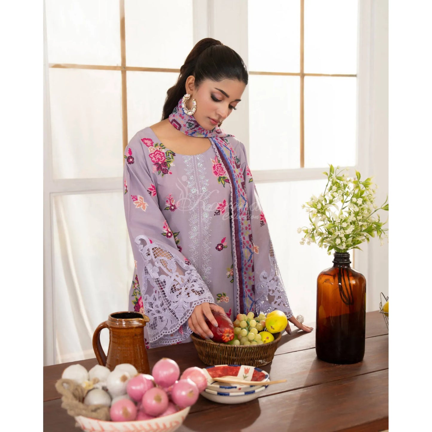 "Flora" Embroidered Lawn 3 Pc Collection | Karma Collection