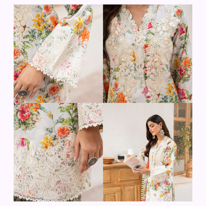 "Aina II" Embroidered Printed Lawn 3 Pc Collection by Karma Collection TT