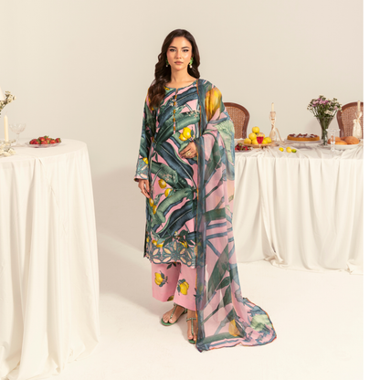 UA-94 3 Pc Embroidered Printed Summer Lawn | Ready to Wear | Umnaa
