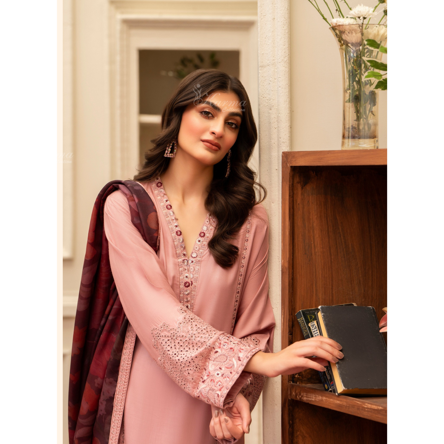 (TEA PINK) 3 Pc Ready to Wear Embroidered Printed Collection | Karma Collection | UMKC0806