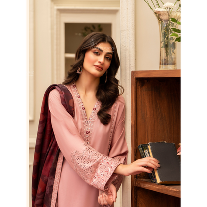 (TEA PINK) 3 Pc Ready to Wear Embroidered Printed Collection | Karma Collection | UMKC0806