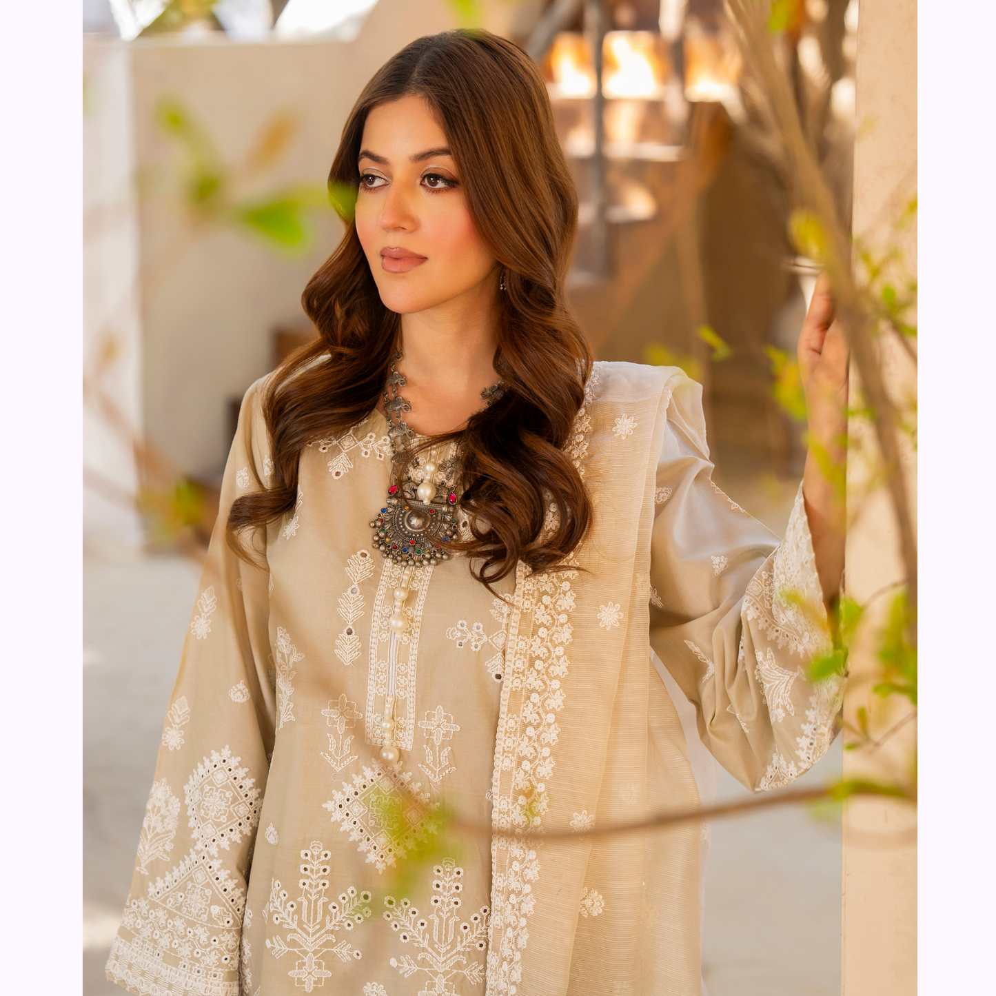 KC-1447 Embroidered Cambric Cotton  Ready to Wear 3 Pc - Karma Collection