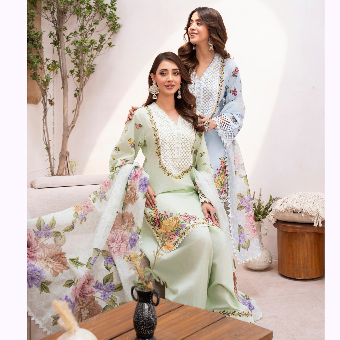 KC-1480 Embroidered Luxury Cambric Cotton farshi Shalwar Collection | Ready to Wear | Karma Collection