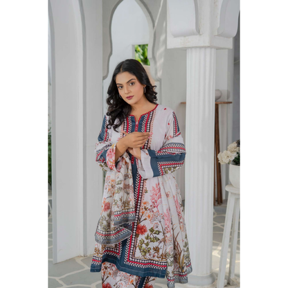 UMRZ-46 3 Pc Pakistani Printed  Summer Lawn Collection by Rangz