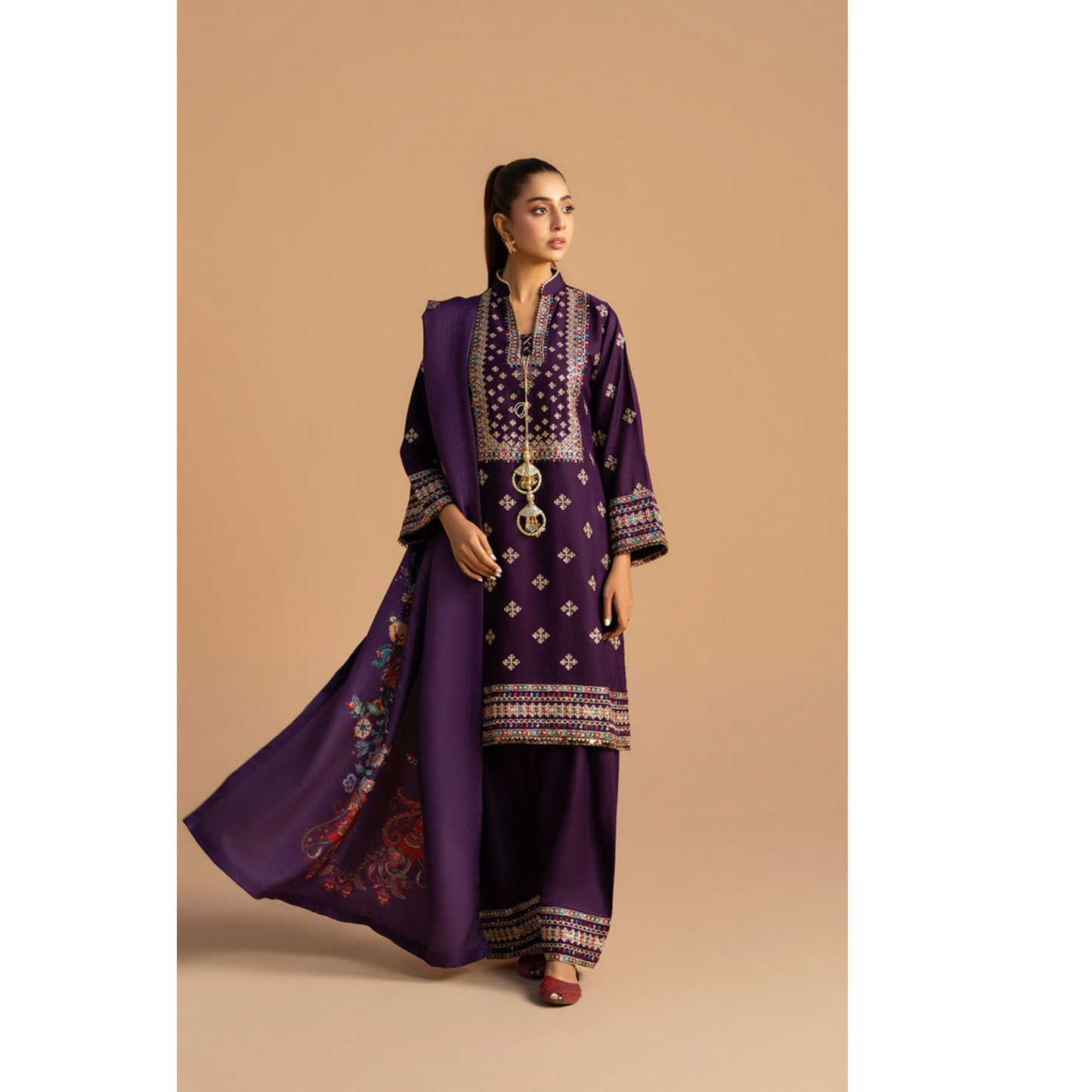 RA-25 Embroidered Dhanak Collection by Raniya.h