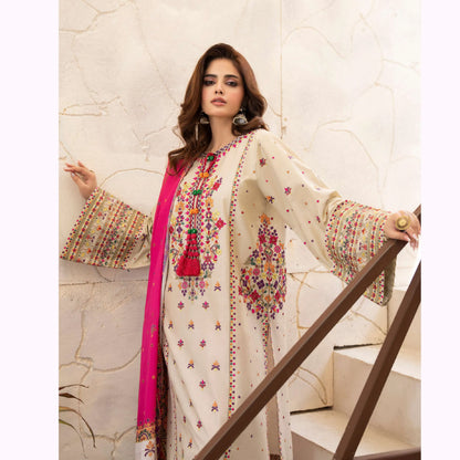 KC-1565 "Tabeer" Embroidered Festive Cambric Cotton Collection by Karma Collection