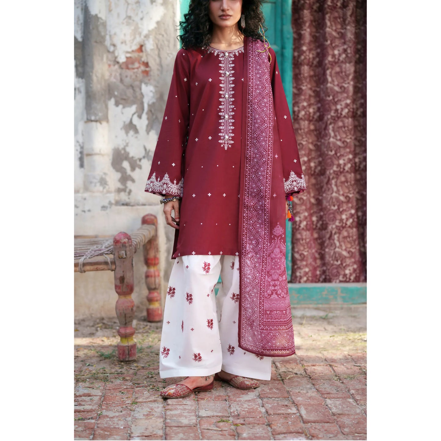 UCA-43 "HER" Collection Embroidered Cambric Cotton by Casuallite 3 Piece Suit for Women | Ready to Wear Pakistani Dress