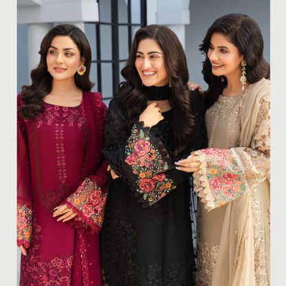 3 Piece Luxury Chiffon Ready to Wear Collection | karma Collection UMKC0903