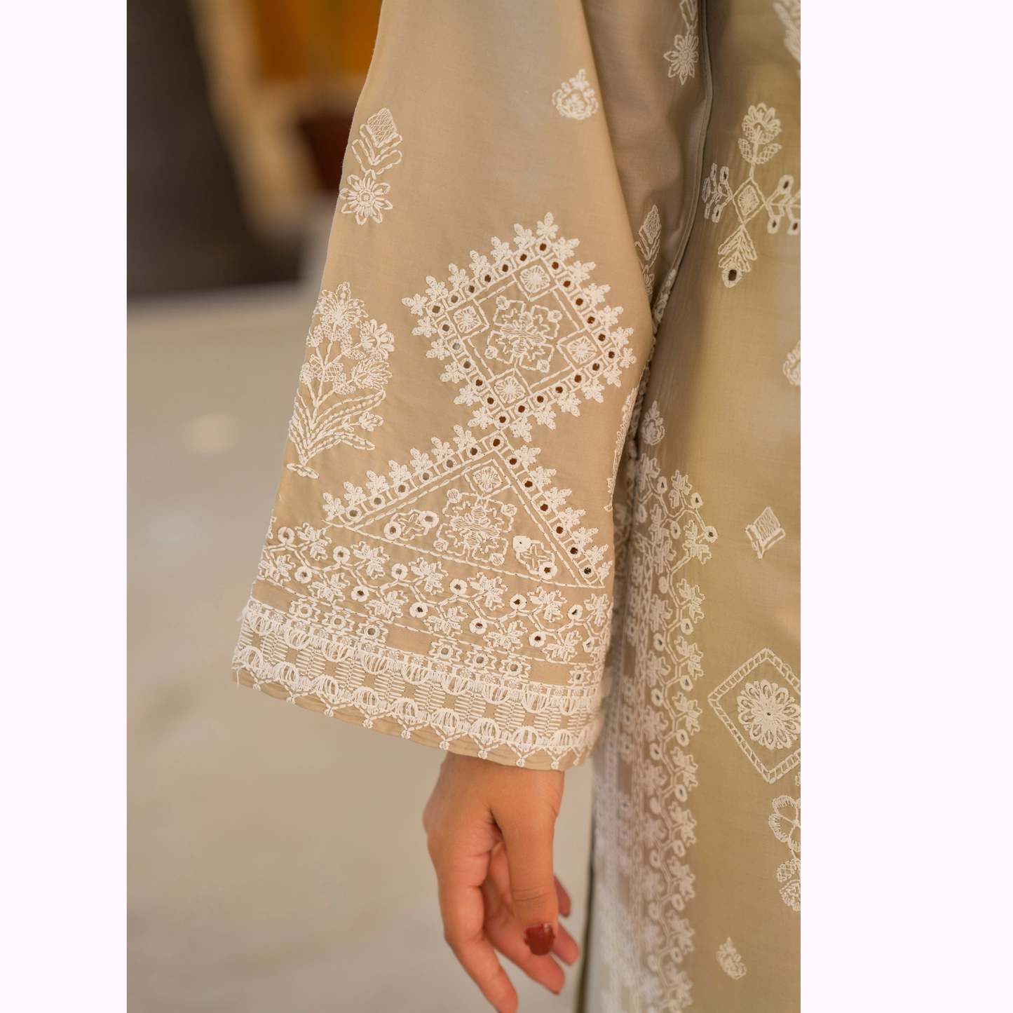 KC-1447 Embroidered Cambric Cotton  Ready to Wear 3 Pc - Karma Collection