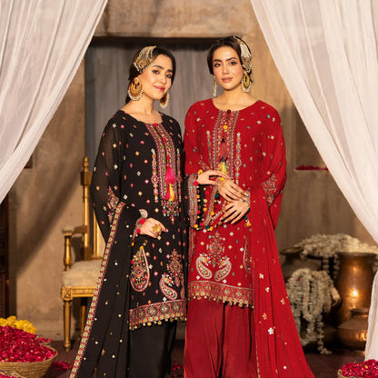 F-522 "Saj Dhaj" Embroidered Georgette Collection by Karma Collection