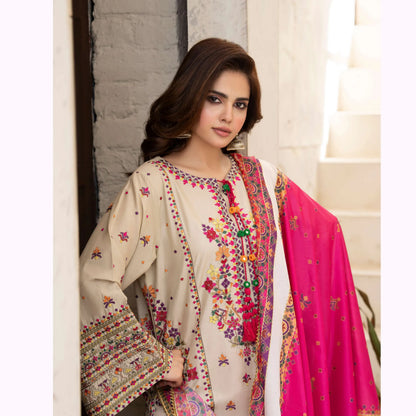 KC-1565 "Tabeer" Embroidered Festive Cambric Cotton Collection by Karma Collection