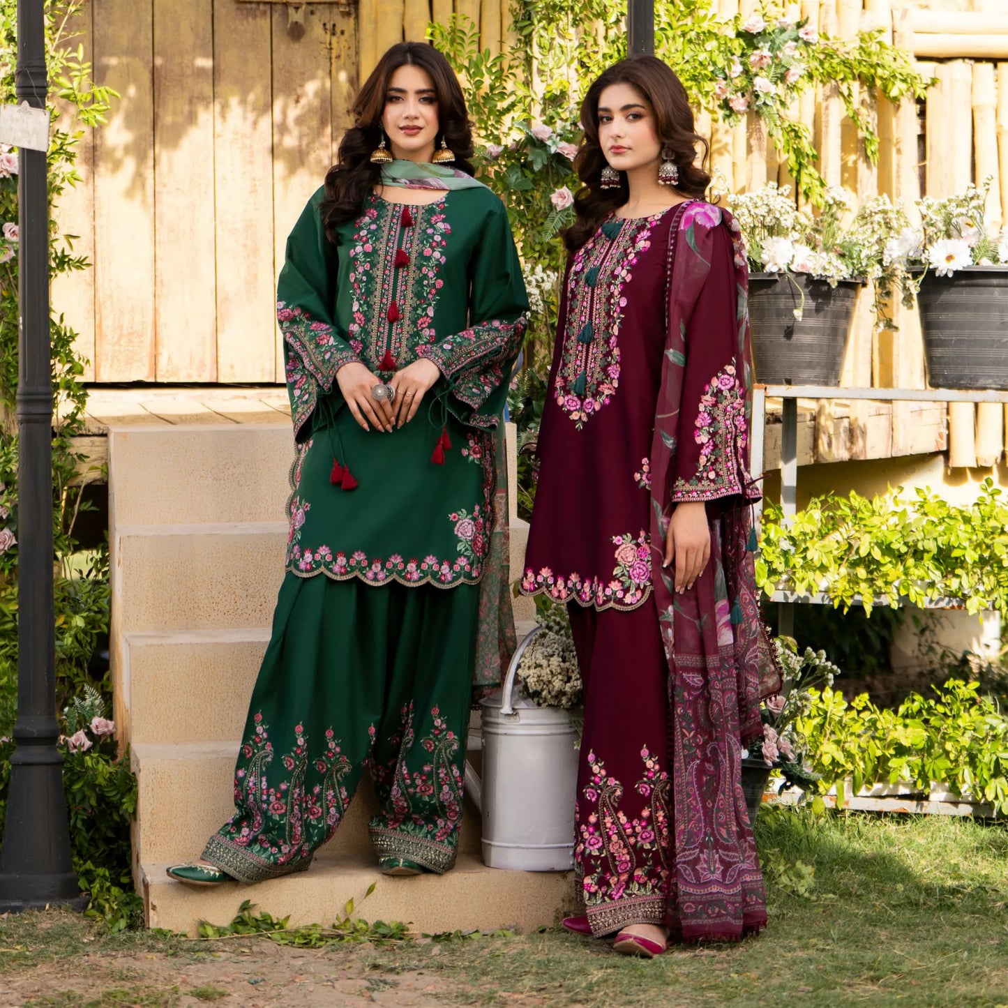 KC-1578 "Sunheri" Embroidered Festive Cambric Cotton Collection by Karma Collection