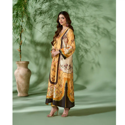 UAL-07 Printed Silk Kaftan Style Co-Ord Set Loose fit Casual Wear | Ethnic wear | ALLY'S