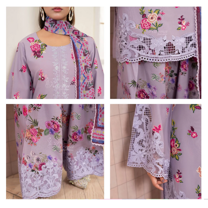 "Flora" Embroidered Lawn 3 Pc Collection | Karma Collection