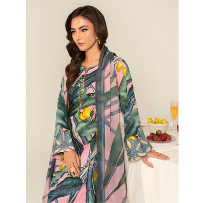 UA-94 3 Pc Embroidered Printed Summer Lawn | Ready to Wear | Umnaa