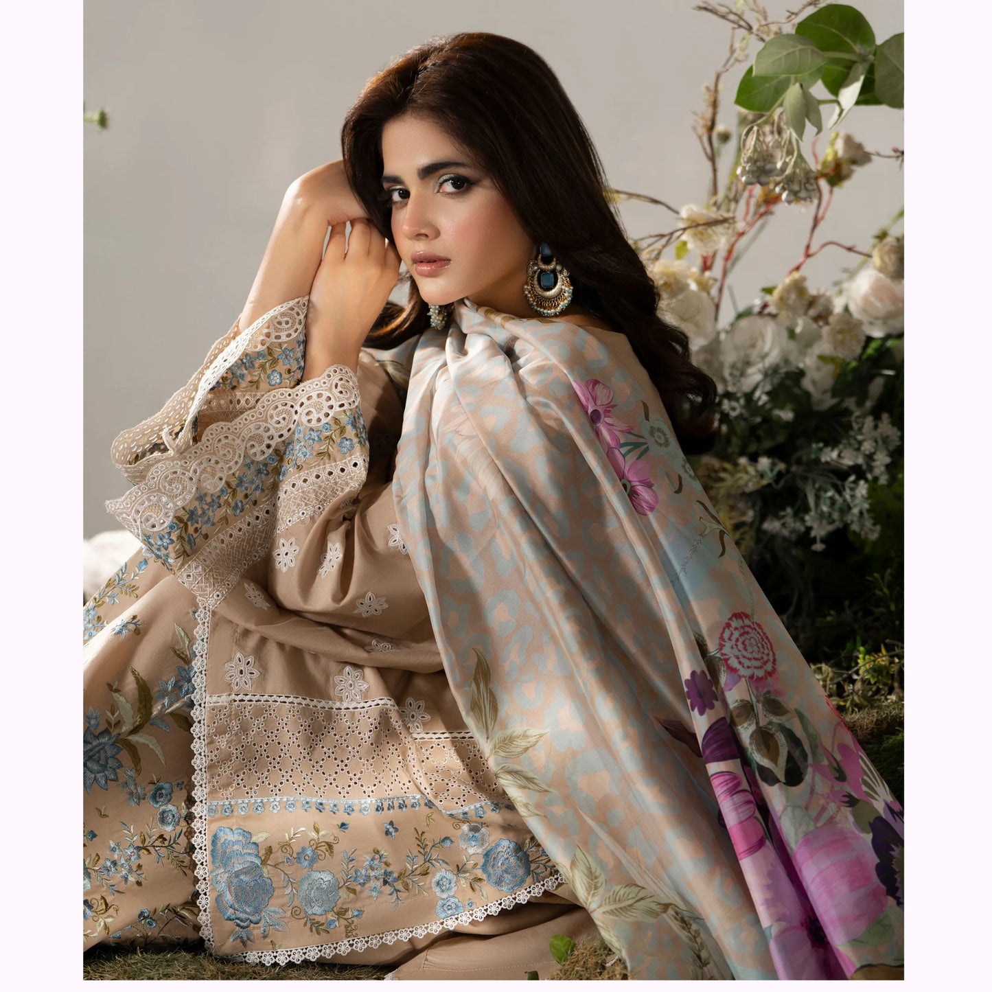 KC-1587 "AYRA" Embroidered Cambric Cotton Collection by Karma Collection