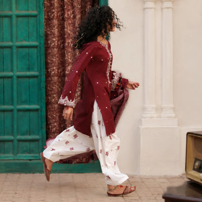 UCA-43 "HER" Collection Embroidered Cambric Cotton by Casuallite 3 Piece Suit for Women | Ready to Wear Pakistani Dress