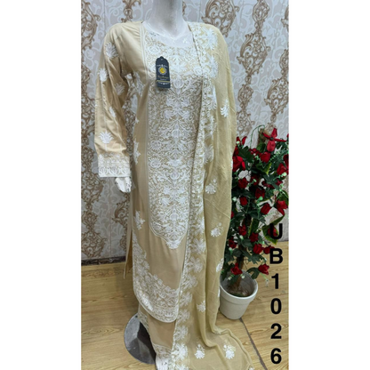 3 Pc Embroidered Linen Dress |Ready to Wear| UB