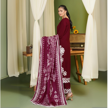 3 Pc Winter Linen Collection with Wool Shawl | Winter Collection | SIMRANS