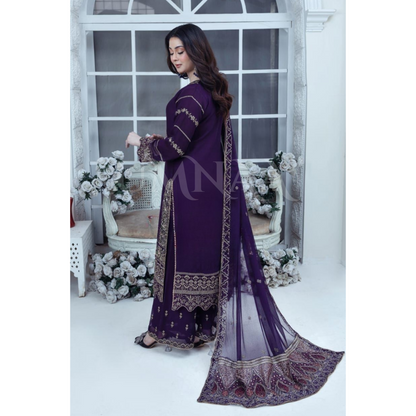 UA-59 3 Pc Luxury mother daughter Embroidered Chiffon Collection- Umnaa