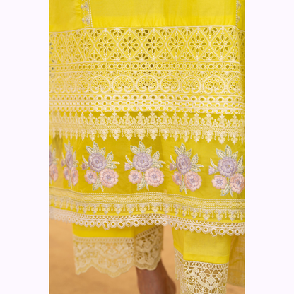 UKC-34 Embroidered Cambric Cotton Dress Ready to Wear 3 Pc - Karma Collection