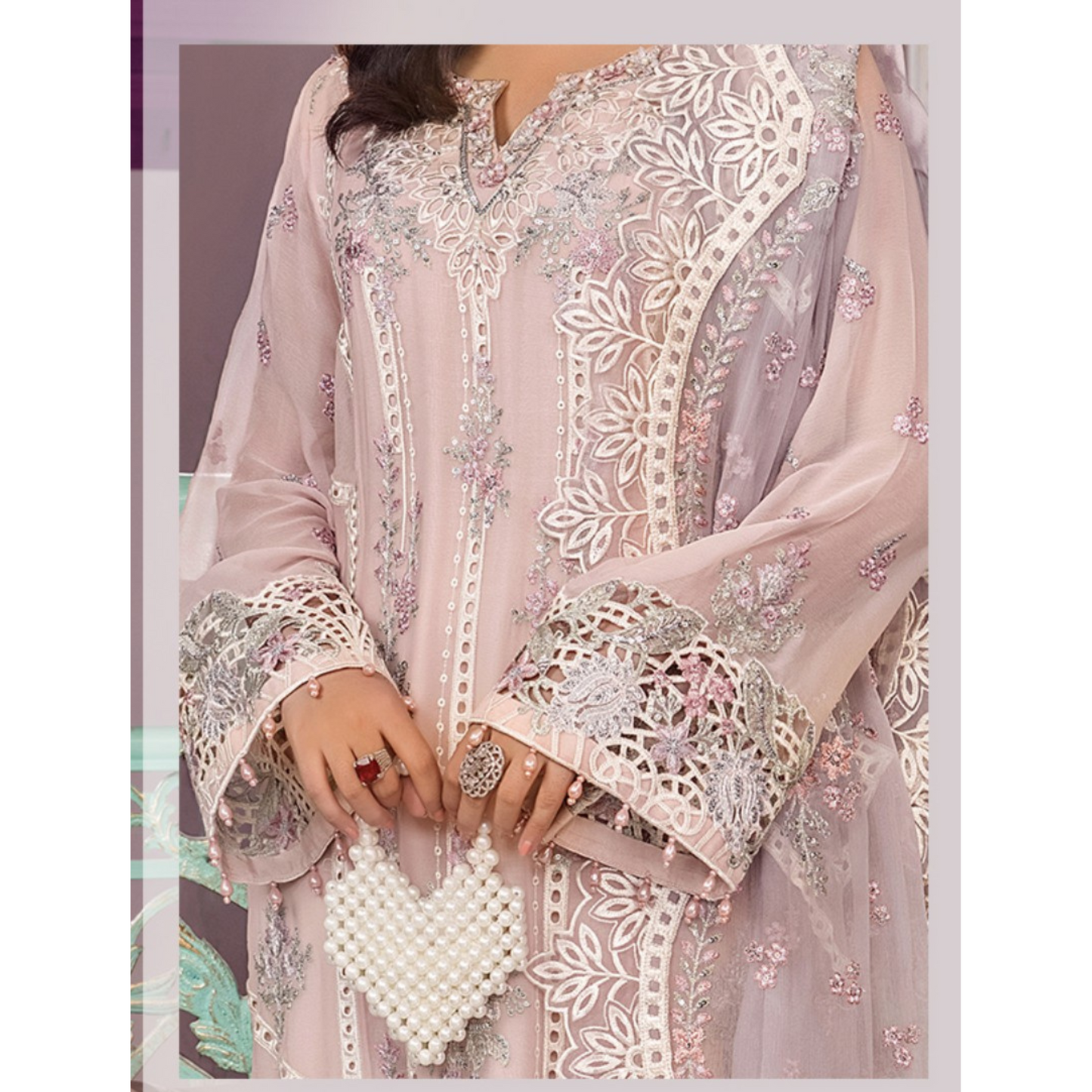 UTT-03 Embroidered Luxury Chiffon 3 Pc Pakistani Dress | Ready to wear | Traditional Thread