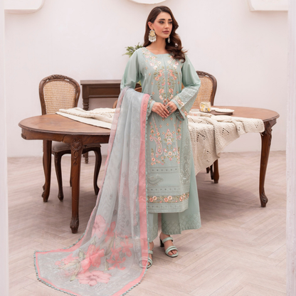 KC-1482 Embroidered Luxury Chikankari Cambric Cotton Collection | Ready to Wear | Karma Collection