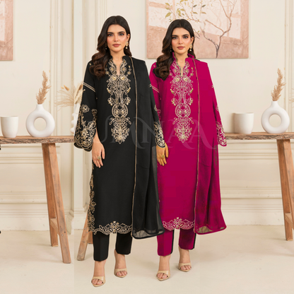 UA-95 3 Pc Embroidered Summer Lawn | Ready to Wear | Umnaa