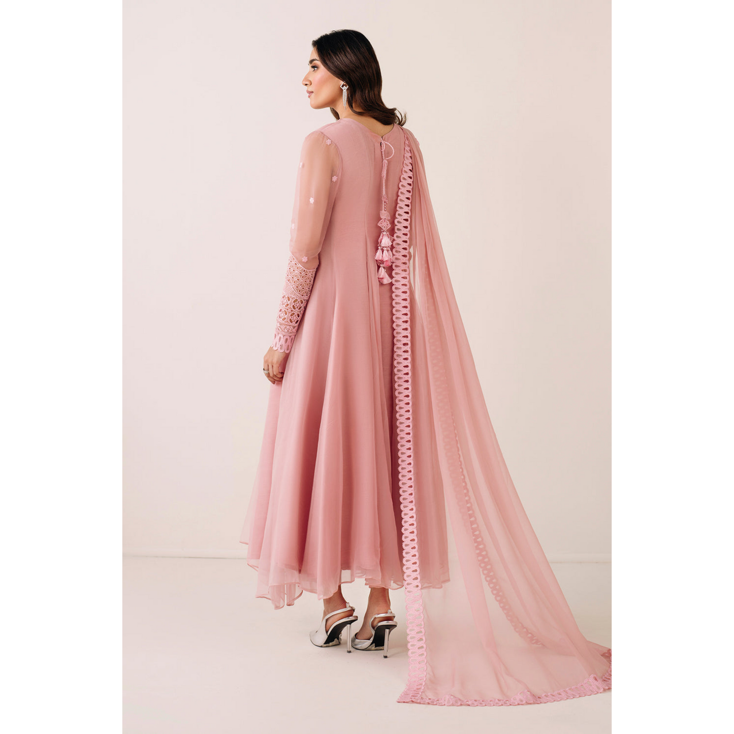 UA-97 Luxury Embroidered Chiffon Frock Collection 3 Pc | Ready to Wear | Umnaa