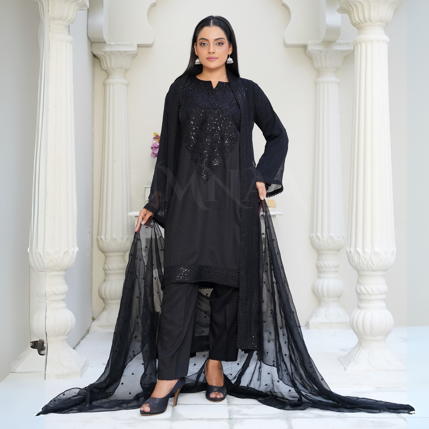 UA-116 Embroidered Jacket Style Collection | Ready to Wear | Umnaa