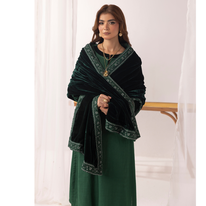 UMS-42 Raqs e bismil khaddar dress with Velvet Shawl by Simrans | Ready to Wear | Asian Clothes