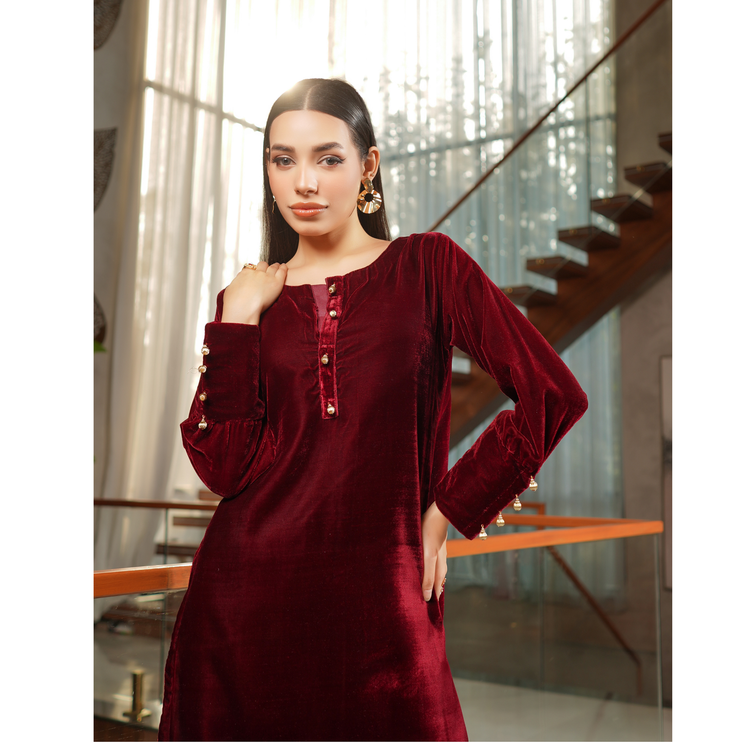UMS-44 Coco by Simrans Velvet Co-Ords set | Ready to Wear | Asian Clothes