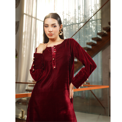 UMS-44 Coco by Simrans Velvet Co-Ords set | Ready to Wear | Asian Clothes