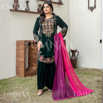 UA-141 3 Luxury Velvet Sharara collection by Umnaa