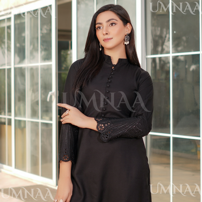 UA-148 Modest Wear Embroidered Dhanak Co-Ords Set by Umnaa