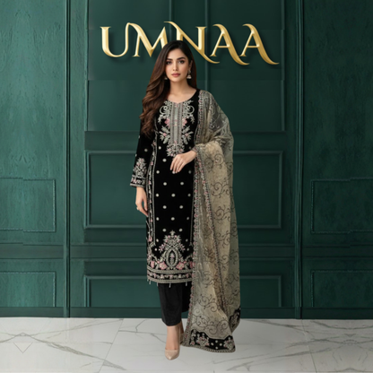 UA-150 Embroidered Luxury Velvet Collection by Umnaa | Asian clothes