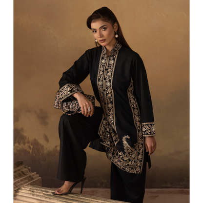 UMS-48 Embroidered Dhanak 2 Pc Co-Ords Set by Simrans