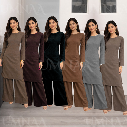 UA-154 Winter Co-Ord Set | English Winter Thick Fabric Warm Soft Co-Ords Set