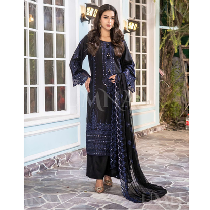 UA-159 Embroidered Dhanak Collection by Umnaa