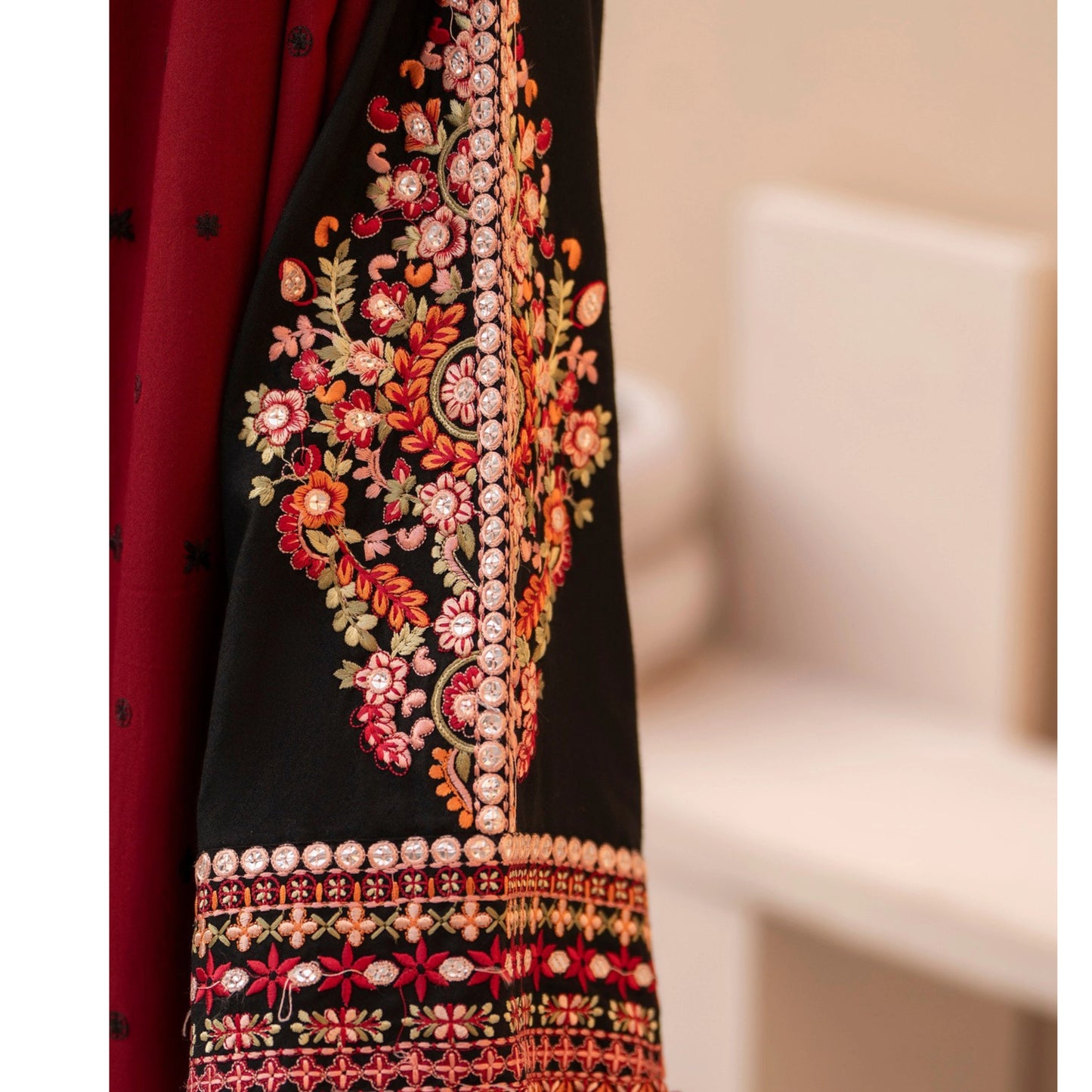UA-174 Embroidered Slub Linen Mother Daughter Festive Collection by Umnaa