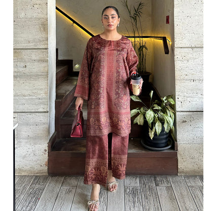 UA-169 Silk Printed Co-Ords Set by Umnaa | Ready to Wear Modest fashion Asian