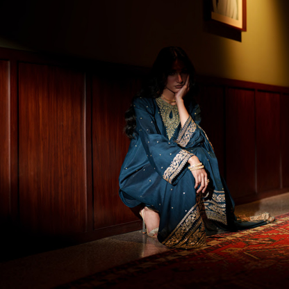 UCA-36 ELARA Festive Embroidered Viscose Dress with Printed Silk Dupatta | Women’s Festive Wear Pakistani Designer Outfit by Casuallite