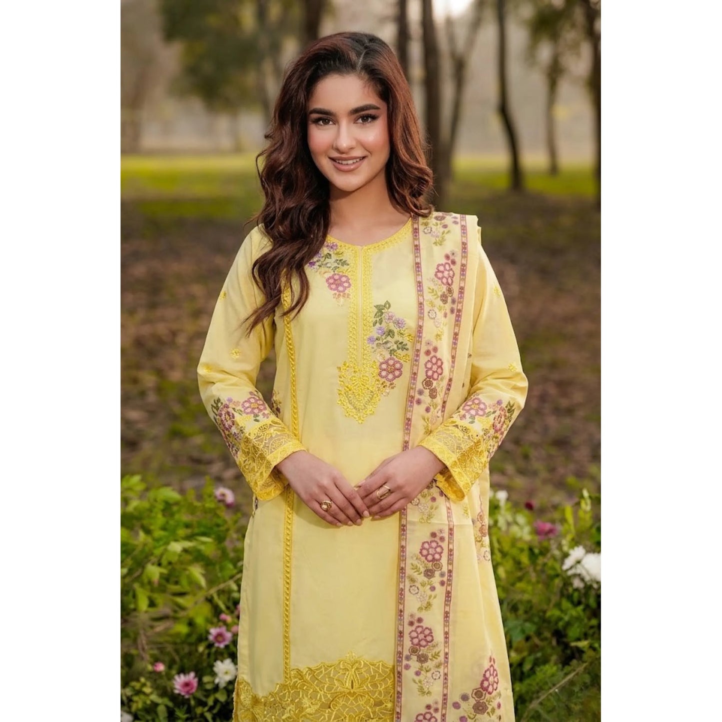 UA-185 Embroidered Cotton 3-Piece Collection | Ready to Wear Asian clothes