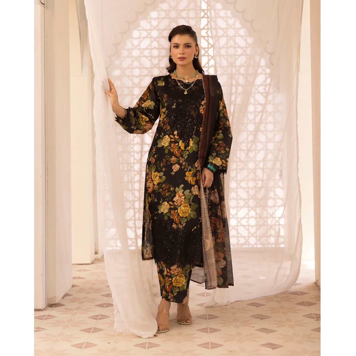UMS-63 "Limelight" by Simrans Embroidered Printed Pure Lawn 3 Pc Collection Ready to Wear Pakistani Asian clothes