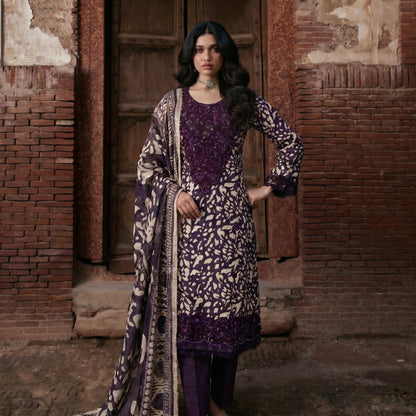 UA-198 Embroidered Printed Poly Silk Lawn Collection by Umnaa | Ready to Wear | Asian Clothes