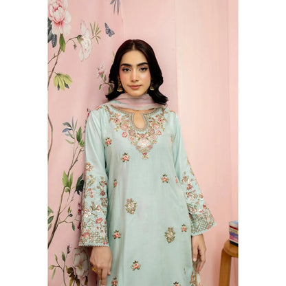 UMRZ-60 Maharani Festive Embroidered Linen with printed Sharara collection by Rangz | Ready to Wear Pakistani Asian clothes