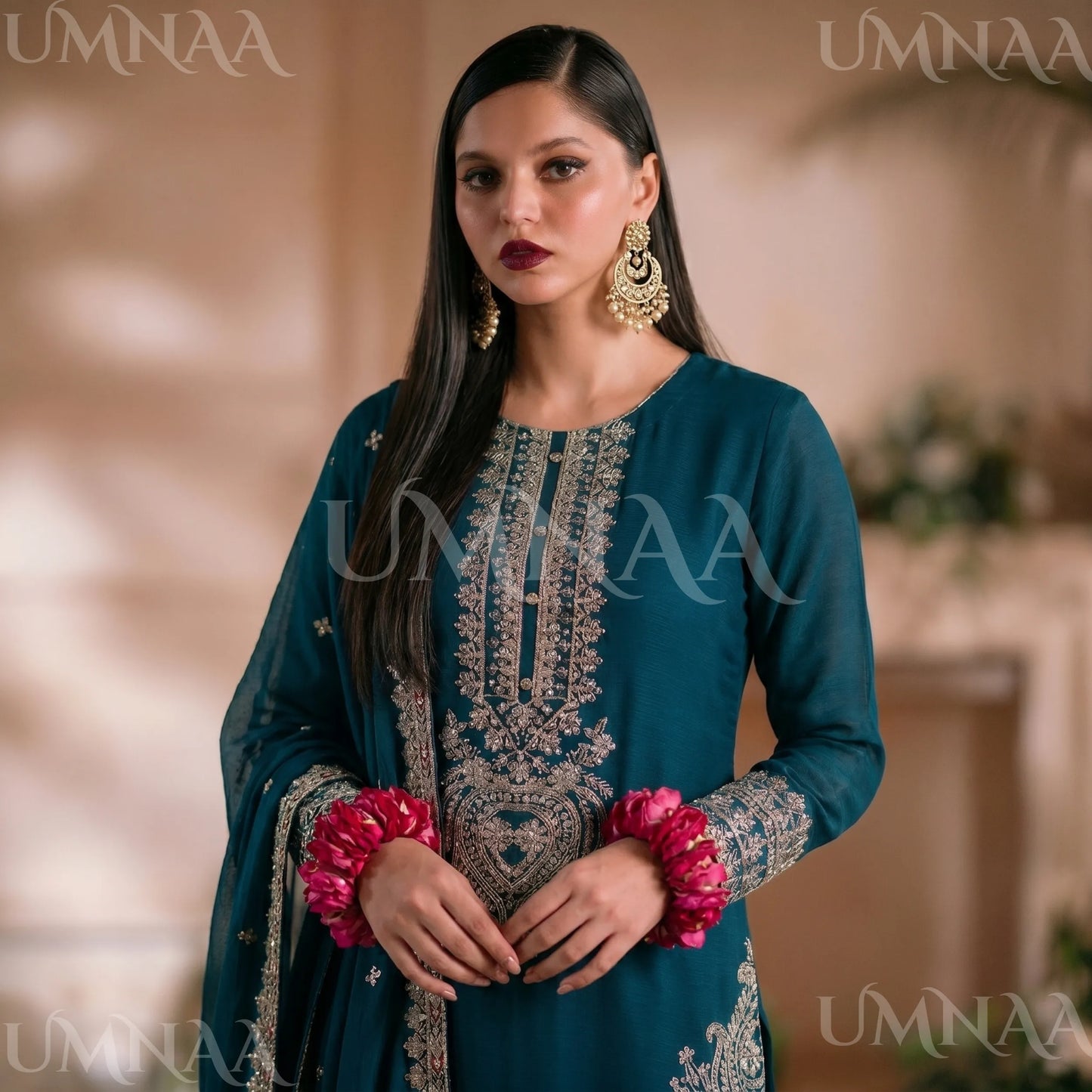 UA-210 Embroidered Chiffon Sharara Festive Collection by umnaa | Ready to Wear Pakistani Asian clothes