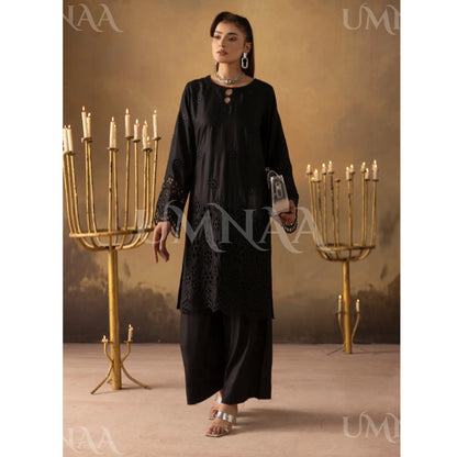 UMS-50 "Luxkari" Linen Chikenkari Co-Ords 2 pc Set by Umnaa